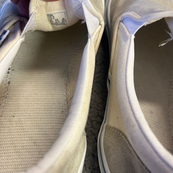 Vans Slip-On Skate Shoe Mens 10 Beige Suede Canvas Sneakers 500714 NO INSOLES - Picture 8 of 8